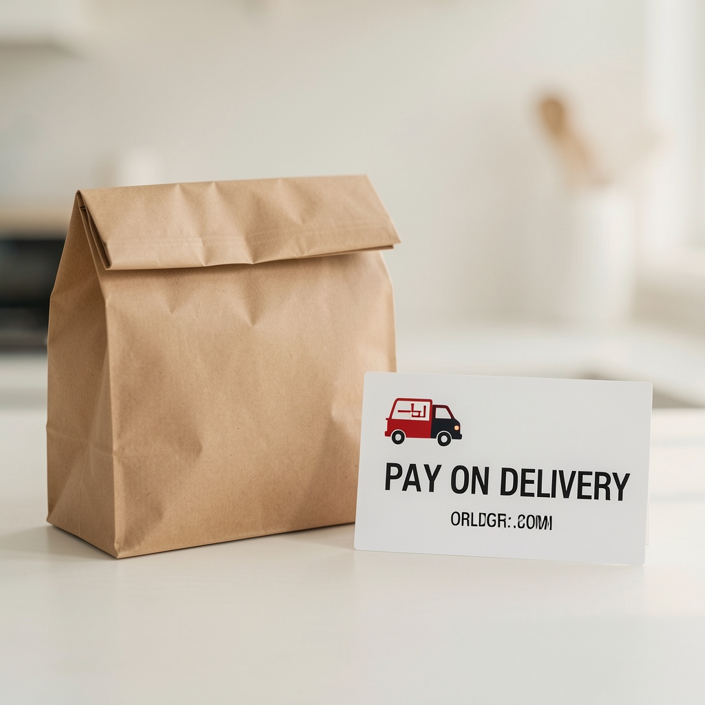 Turmeric Complex order pack beside a delivery card showing pay on delivery